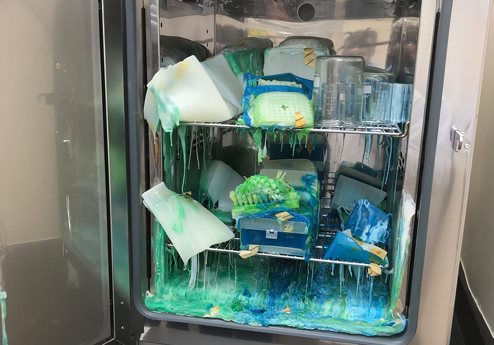 lab material melted in sterilization oven