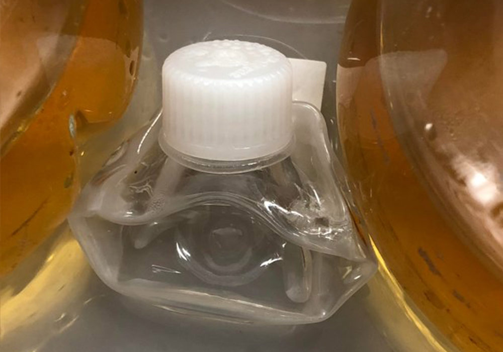 lab fail - autoclaved plastic bottle