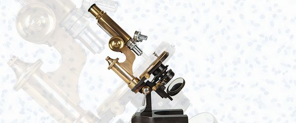 Historical microscope used in histology