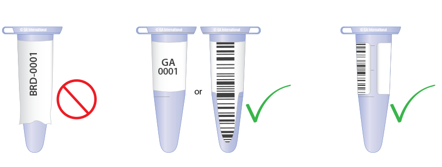 Labeling a microtube, size matters